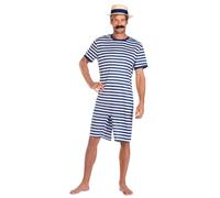 Adult Mens Blue 1920s Swimsuit Size XL