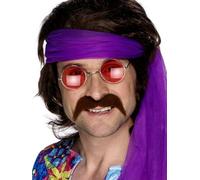ADULT MENS BROWN SEVENTIES TASH BEARDS & SIDEBURNS SMIFFYS FANCY DRESS COSTUME