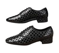 Adult Men's Dancing Shoe,Men's Dance Shoes,Latin Salsa Ballroom Practice Sneakers for Mans,Man Ballroom Practice Dance Sneaker,Low Heel,Breathable,Lace-Up,Soft,Modern,for Stage