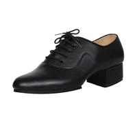 Adult Men's Dancing Shoes,Dancing Shoe for Men,Latin Salsa Practice Sneaker for Man Leather,Black Leather Tango Salsa Latin Sneakers,Split Sole,Soft,Breathable,Low Heel,for Stage