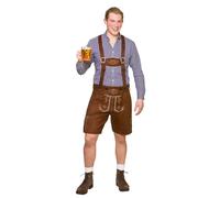 Adult Mens Deluxe Authentic Suede Lederhosen (One Size) Oktoberfest/Bavarian Fancy Dress Costume