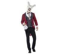 Adult Mens Deluxe Dark White Rabbit Fancy Dress Costume