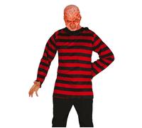 Adult Mens Freddy Krueger Style Red Striped Top Halloween Fancy Dress
