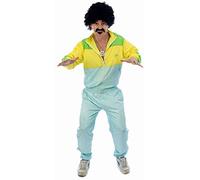 Adult Men's Funny, 80's Scouser, Chav Shell Suit Fancy Dress Costume. One Size Costume But Usually Fits Mens Small, Medium, Large and XL. Perfect For A Stag Do.