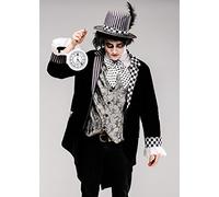 Adult Mens Gothic Black Mad Hatter Costume Large (42-44" chest)