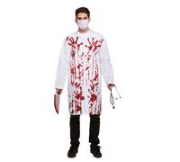 Adult Men's Halloween Dress Up Costume One Size Bloody Doctor Coat & Mask Fancy