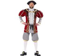 Adult Mens King Henry VIII 8th Fancy Dress Costume Tudor Medieval Historical