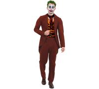 Adult Mens Moder Trickster Joker Style Halloween Fancy Dress Costume