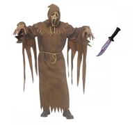 Adult Mens Official Scream Scarecrow Ghost Face Costume + Bloody Blade : Halloween Horror Film Theme Fancy Dress