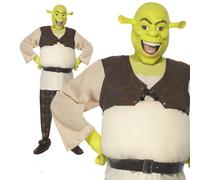 Adult Mens Shrek Ogre Costume Halloween World Book Day Fancy Dress + Mask