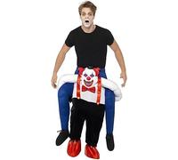 Adult men's Sinister Clown Piggy Back Costume