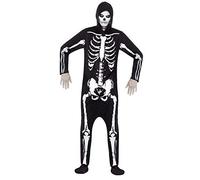 Skeleton Hooded Jumpsuit Mens Halloween Fancy Dress Adult Costume Outfit