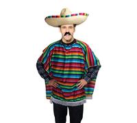 Adult Mens Unisex Mexican Spanish Poncho Fancy Dress Western Costume New