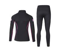 Adult Mens Womens Full Length Split Wetsuit 1.5mm Neoprene Long Sleeve 2 Pieces Wet Suit with Jacket & Pants, Front Zip Thermal Stretch Diving Suits for Snorkeling Surfing Kayaking XS