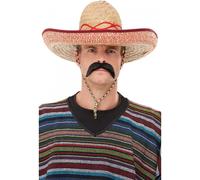 Adult Mexican Bandit Sombrero or Tash or Cigar Wild West Stag Party Fancy Dress