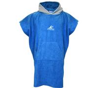 ADULT Microfiber Swim Poncho Towel Robe - Blue/Grey - Beach Swimming Top
