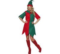 Adult Miss Elf Budget Christmas Fancy Dress Party Costume L