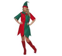 Adult Miss Elf Budget Christmas Fancy Dress Party Costume L