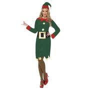 Elf Ladies Fancy Dress Santas Little Helper Festive Christmas Adults Costume