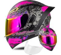 Adult Modular Motorcycle Helmet ECE22.06 Certified Flip-Up Dual Visor Full Face Helmets for Men &Amp; Women Moto ATV UTV Snowmobile ADV Four Wheeler Street Bike 6,XL/(61~62cm)