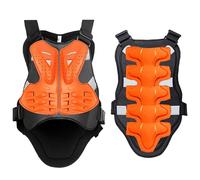 Adult Motorcycle Chest Back Protector Vest Impact Resistant Breathable Adjustable Riding Armor Lightweight Protective Gear for Motocross Off Road Urban Commuting,Orange-L