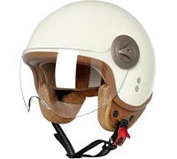 Adult Motorcycle Helmet Stylish Half Open With Goggles Motorbike Impack Restance Ventilation To Protect The Road Safety(Beige,M:55~56cm)
