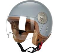 Adult Motorcycle Helmet Stylish Half Open With Goggles Motorbike Impack Restance Ventilation To Protect The Road Safety(Grey,M:55~56cm)