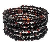 Adult Multi-Layered Baltic Amber Bracelet, 6 Row, Snake Bracelet, Handmade Polished Jewelry, up to 7.5 in wrist size, Universal, Stone, Amber