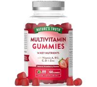 Adult Multivitamin Gummies | 60 Count | 14 Key Nutrients | Natural Strawberry Flavour | Vegan Supplement for Men & Women | Nature's Truth