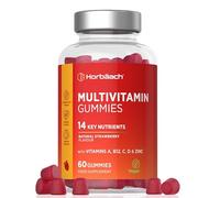 Adult Multivitamin Gummies for Adults | 60 Count | 14 Essential Nutrients with Vitamins A, B12, C, D, & Zinc | Natural Strawberry Flavour | Vegan Supplement for Men & Women | by Horbaach