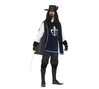 Adult Musketeer Costume, Hat, Gloves & Beard Fancy Dress Item