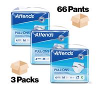 Adult Nappies Incontinence Pull up Pants ATTENDS 4M MEDIUM - 3 Packs of 22