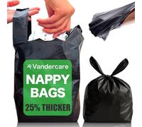 Adult Nappy Bags | 200 Pack | Sanitary Disposable Sacks for Large Incontinence Pads | 25% Thicker | Easy Tie Handles | Bag Extra Strong Thick | Fragrance Free Odourless Discrete