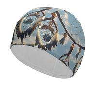 Adult Native American Dream Catcher Swim Cap Unisex High Elasticity Swimming Cap Non-Slip Recreational Training Cap Suitable for Long Short Thick Curly Hair African Dreadlocks