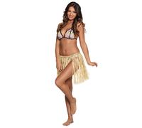 Adult Natural Raffia Short Hawaiian Skirt