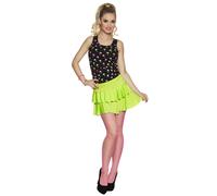 Adult neon green ruffled skirt