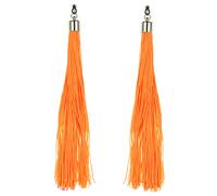 Adult neon orange fringe earrings