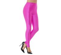 80s Disco Spandex Leggings, Neon Pink - neon 80s disco spandex leggings womens ladies fancy dress costume pink uk 818 adults groovy