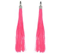 Adult neon pink fringe earrings
