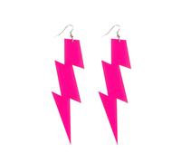 Adult neon pink lightning earrings