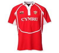 Adult New Cooldry Welsh Sports Rugby Shirt Super Premium Casual Classic Rugby Wear Superlight Training Performance Shirt for Men- Mens Gift Red