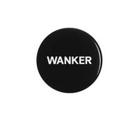 Adult Novelty “W*NKER” Pin Badge - Black & White Rude Button Badge for Jacket, Backpack & Lanyard | Funny Swear Word Lapel Pin | Secret Santa & Office Banter Gift for Adults**