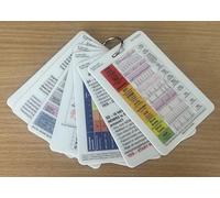 Adult Nursing Healthcare Educational Cards, Set of 8 Double-Sided PVC Cards, 10 x 7 cm, Includes ECG, NEWS2, GCS, Medical Assessment Tools