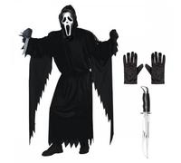 Adult Official Scream Ghost Face CLASSIC or AGED Halloween Fancy Dress One Size
