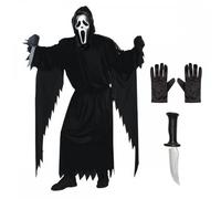 Adult Official Scream Ghost Face CLASSIC or AGED Halloween Fancy Dress One Size