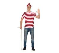 Where's Wally Instant Kit Mens Fancy Dress Waldo Book Day Week Adult Costume Set