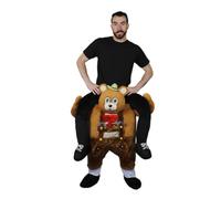 Adult Oktoberfest Bearvarian Pick Me Up Costume Brown Piggyback One Size | brown teddy bear design, oktoberfest theme, one size fits most adults, adjustable elasticated waist, unisex fancy dress