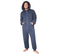 Adult Onesie for Men Teenagers - Cosy Nightwear Hooded Fluffy Fleece Onesies For Men M-3XL Lounge Wear - Gifts for Him (Charcoal, M)