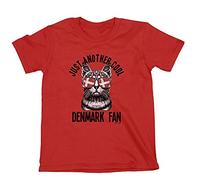 Adult or Kids Denmark 2021 Football Cat T-Shirt 2020 Just Another Cool Danish Fan Euro Team Red