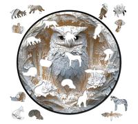 Adult Owl Puzzle - 29cm Wood 3D Cut Paper 150 Pieces 3D Owl Puzzle | Effect Round Challenging Animal Shape | Unique Challenger Animal Shape, Home Decoration Gift for Collectors